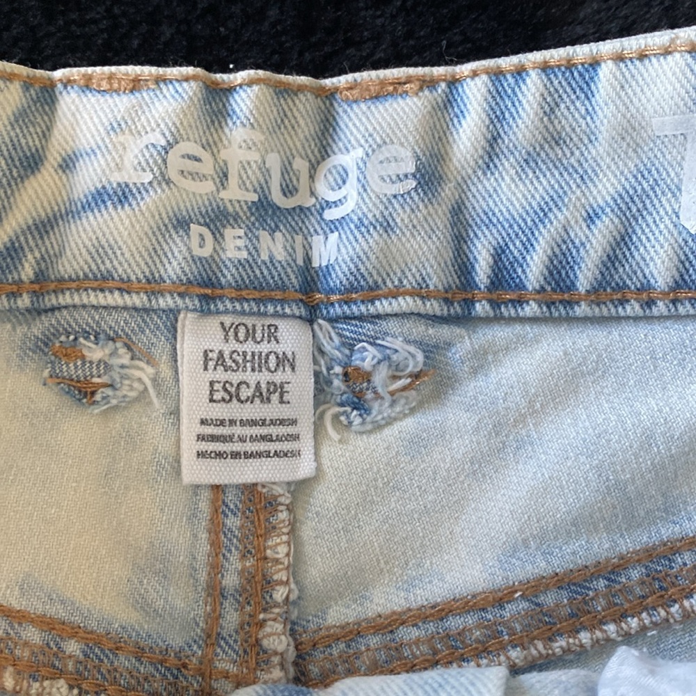 High Rise Distressed Lightwash Shorts - Picture 3 of 7